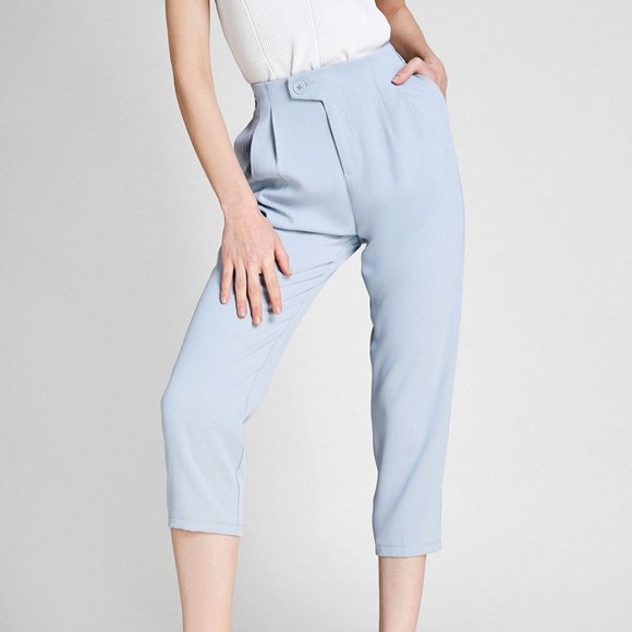 J.ING Slate Grey Half Elastic Waist Suit Pants - L / SlateGrey - Picture 3 of 3